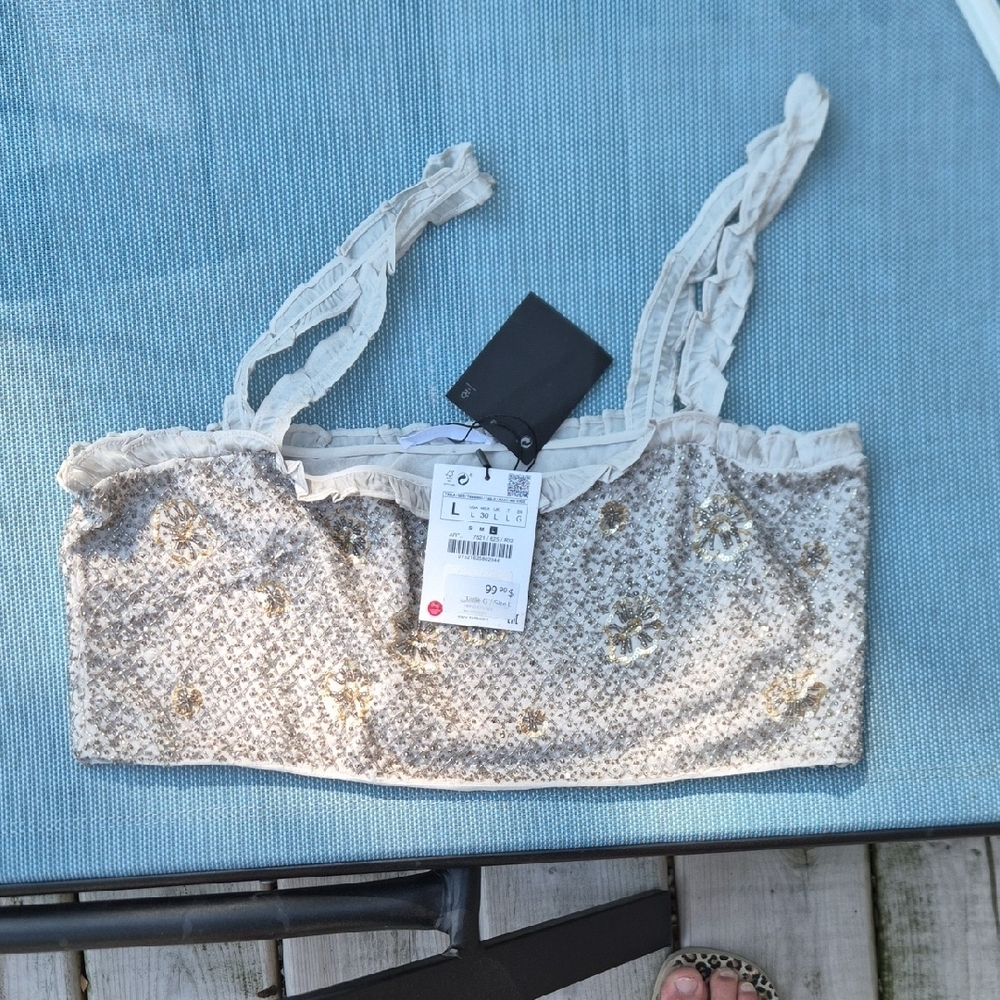Zara Cream Crop Top